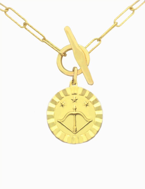 Naszyjnik z medalionem to najlepsza forma talizmanu. Moneta na łańcuszku. Motywujący naszyjnik. Rozwój osobisty. medalion. amulet talizman. Zapięcie przewlekane typu toggle. Mierz wysoko