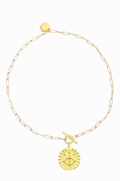 Naszyjnik z medalionem to najlepsza forma talizmanu. Moneta na łańcuszku. Motywujący naszyjnik. Rozwój osobisty. medalion. amulet talizman. Zapięcie przewlekane typu toggle. Mierz wysoko