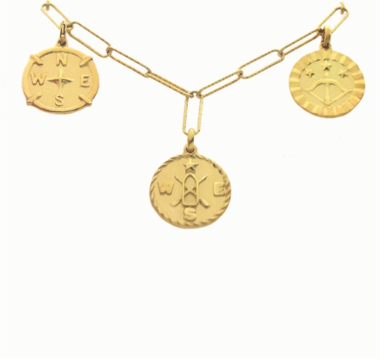 Naszyjnik z medalikami to najlepsza forma talizmanu. Monetki  na łańcuszku. Motywujący naszyjnik. medaliony. amulet talizman. Choker