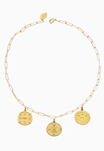 Naszyjnik z medalikami to najlepsza forma talizmanu. Monetki  na łańcuszku. Motywujący naszyjnik. medaliony. amulet talizman. Choker z medalionami.