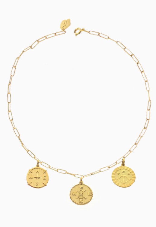 Naszyjnik z medalikami to najlepsza forma talizmanu. Monetki  na łańcuszku. Motywujący naszyjnik. medaliony. amulet talizman. Choker z medalionami.